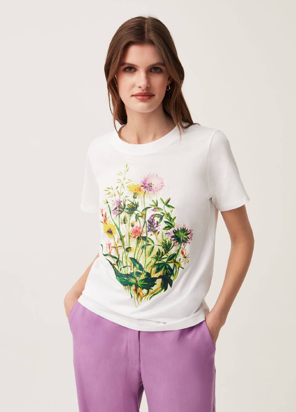 Ovs T-shirt in cotone con stampa fiori Qualità Garantita