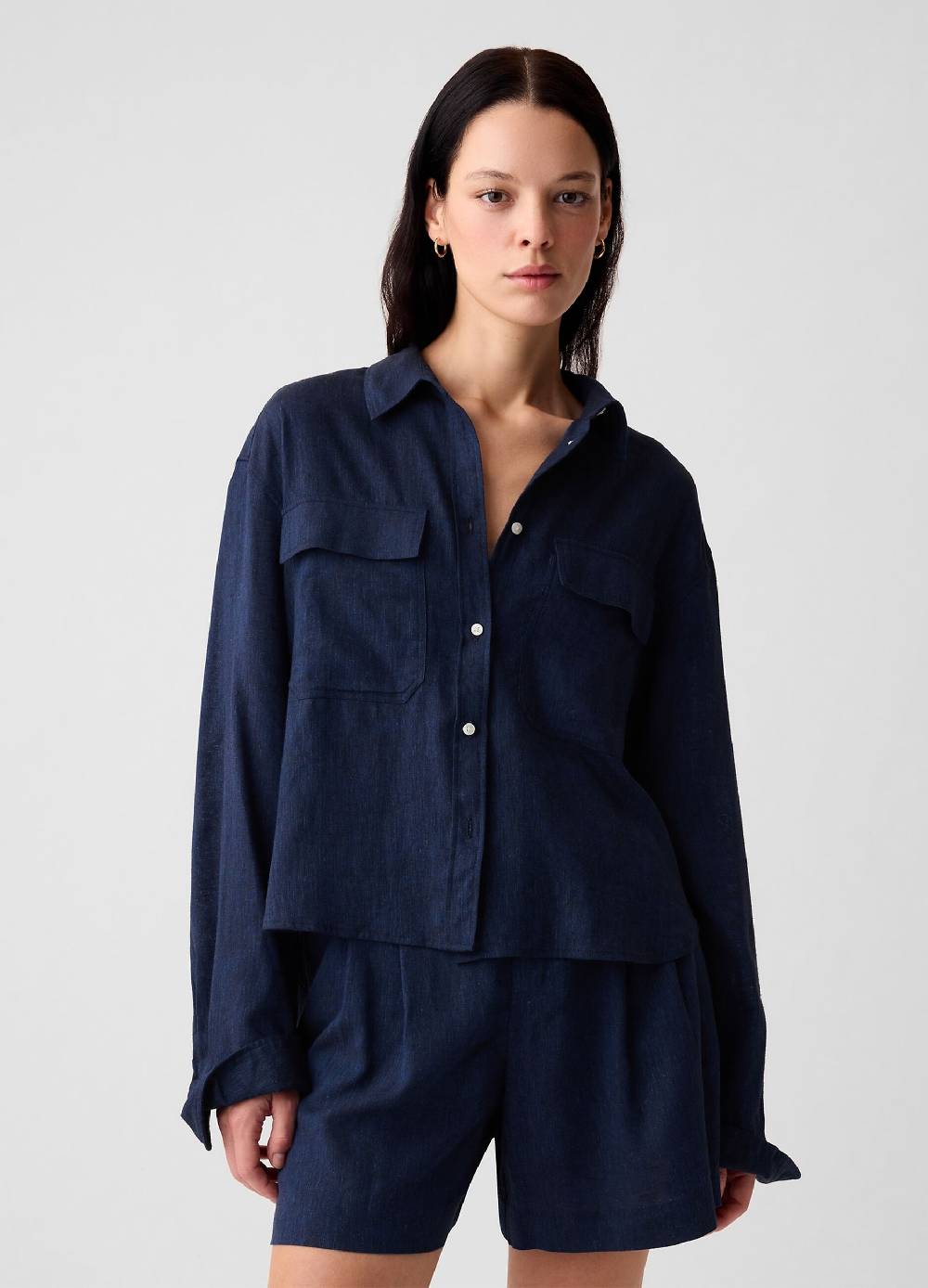 Ovs Camicia over cropped in lino Sottocosto