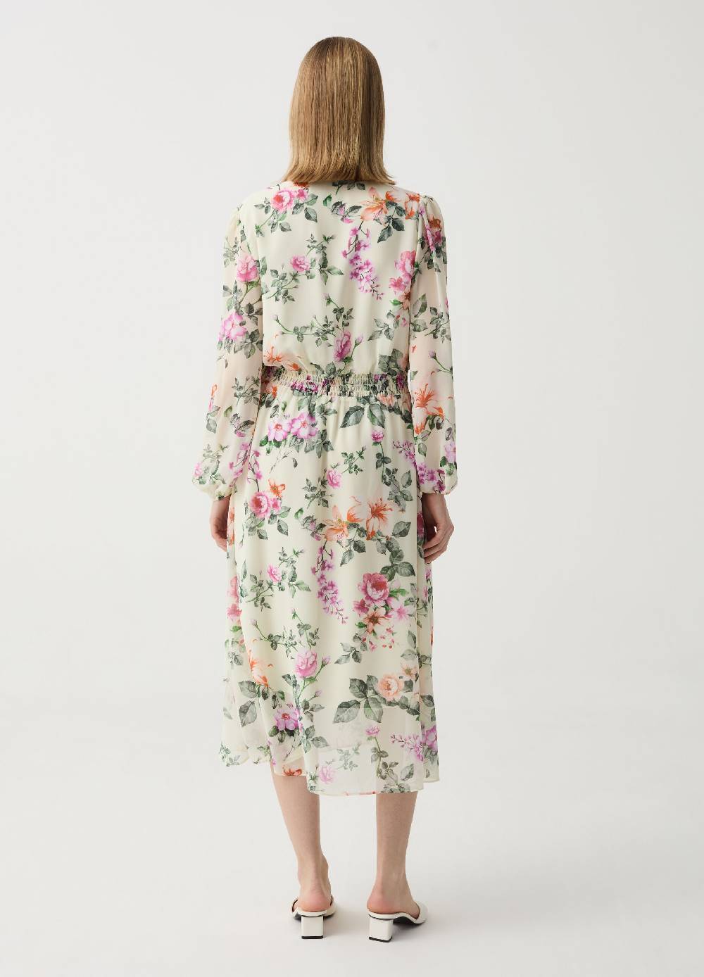 Ovs Abito lungo floreale con punto smock Offerta