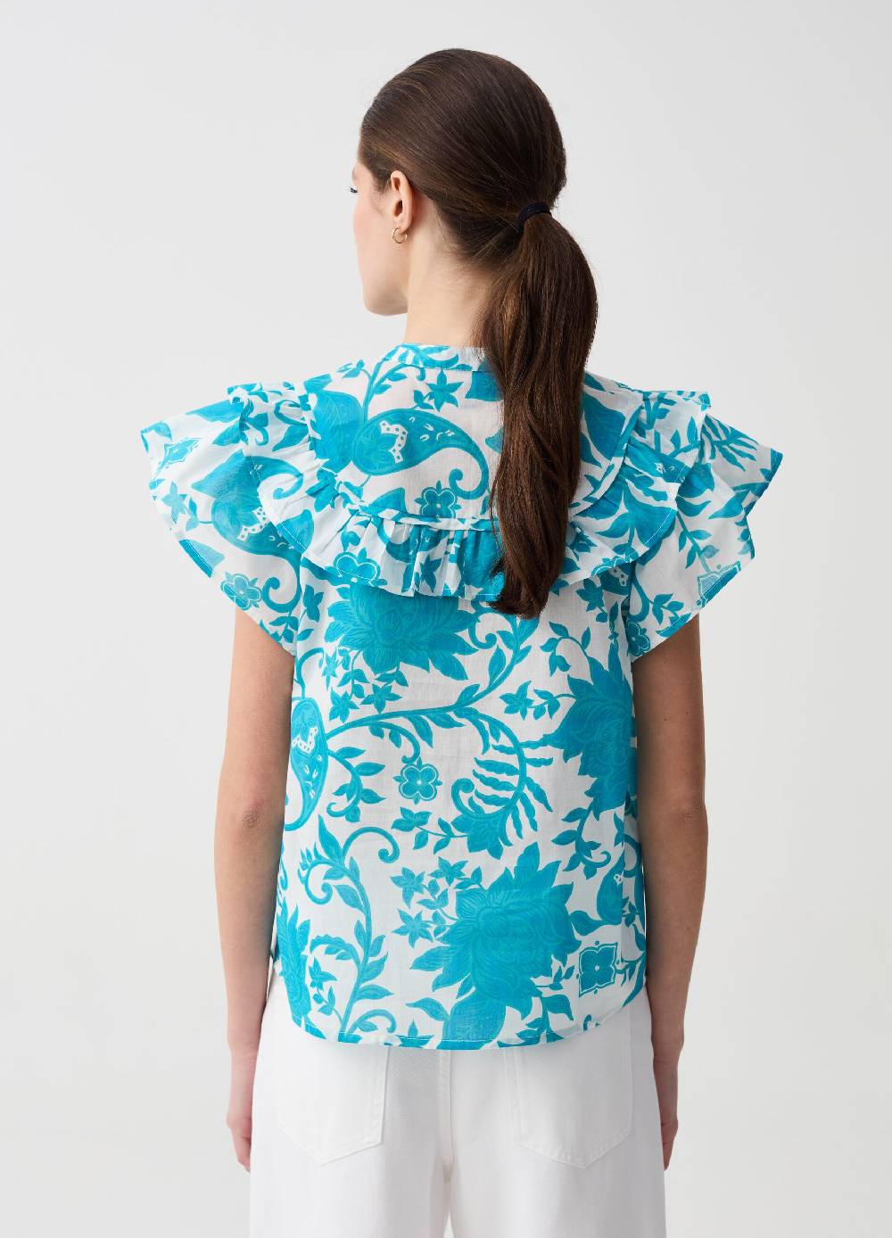 Ovs Blusa stampata con volant Online