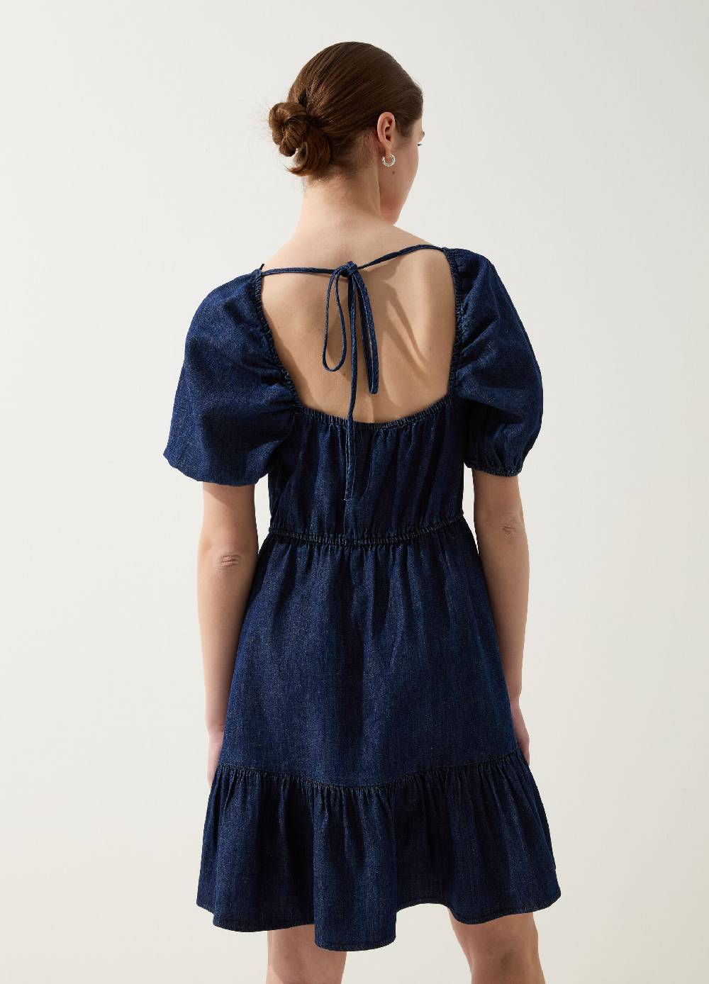 Ovs Vestito corto in denim con balza Vendita Calda
