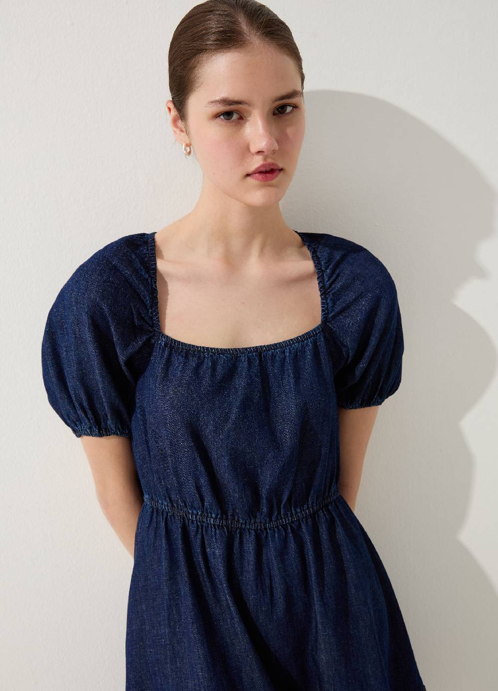 Ovs Vestito corto in denim con balza Vendita Calda