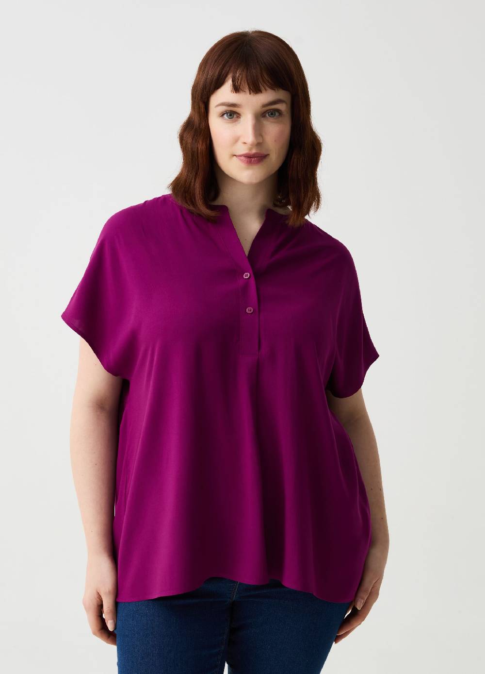 Ovs Blusa in viscosa con bottoni Curvy Comprare a buon mercato