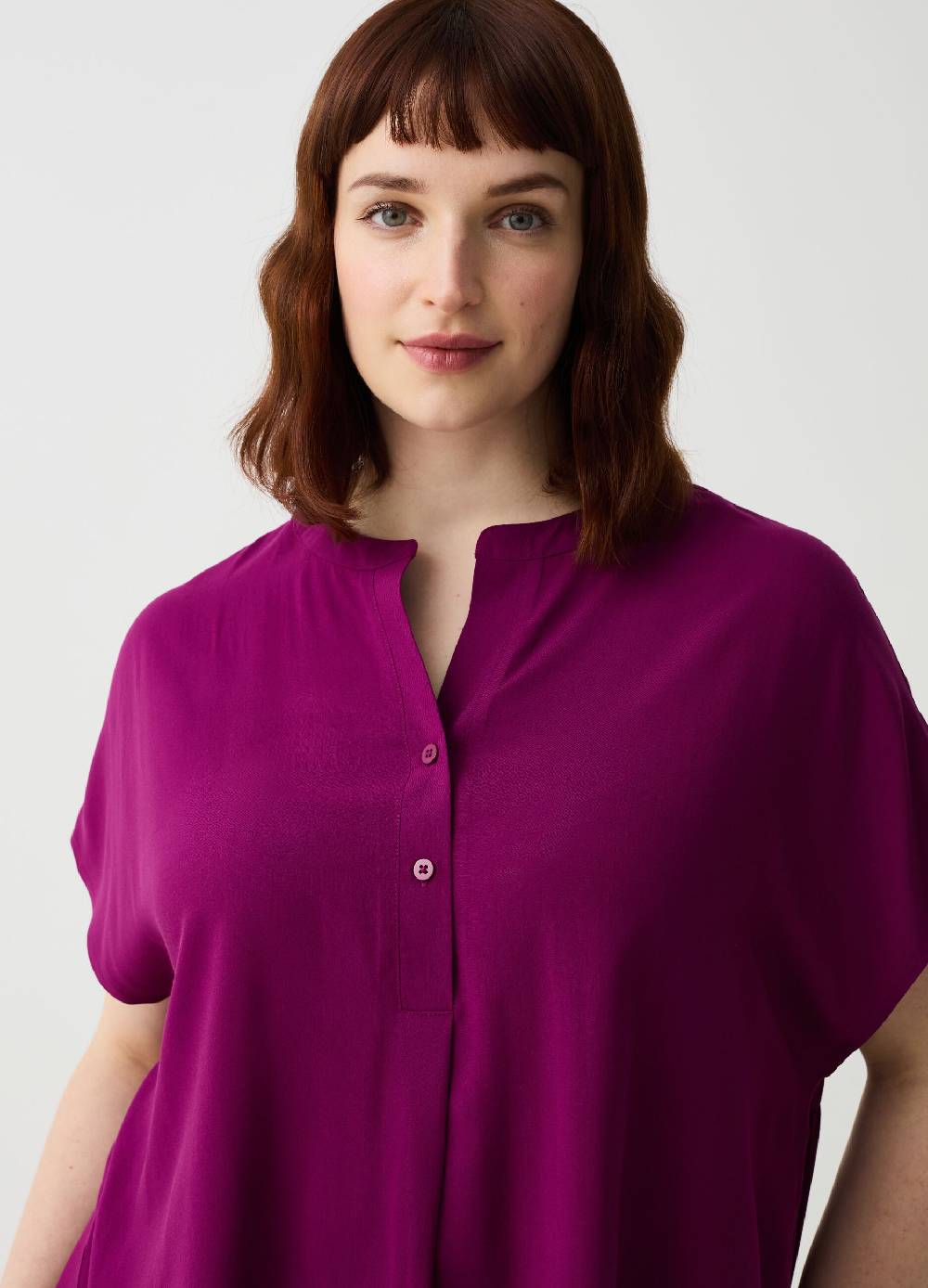 Ovs Blusa in viscosa con bottoni Curvy Comprare a buon mercato