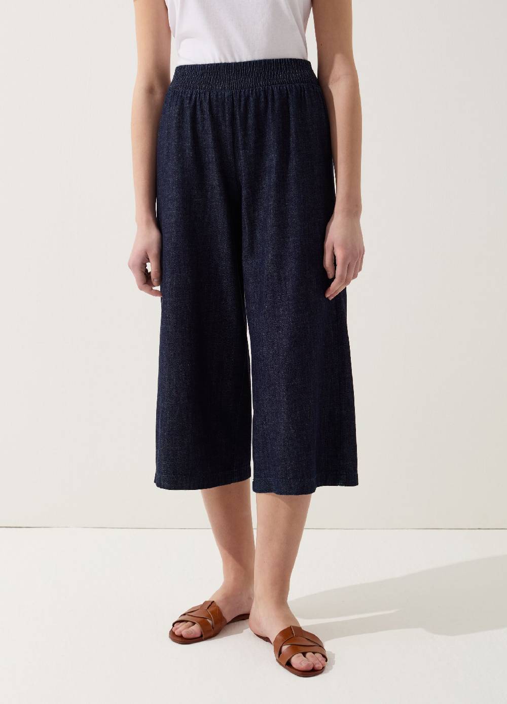 Ovs Pantalone wide leg cropped effetto denim Grande vendita