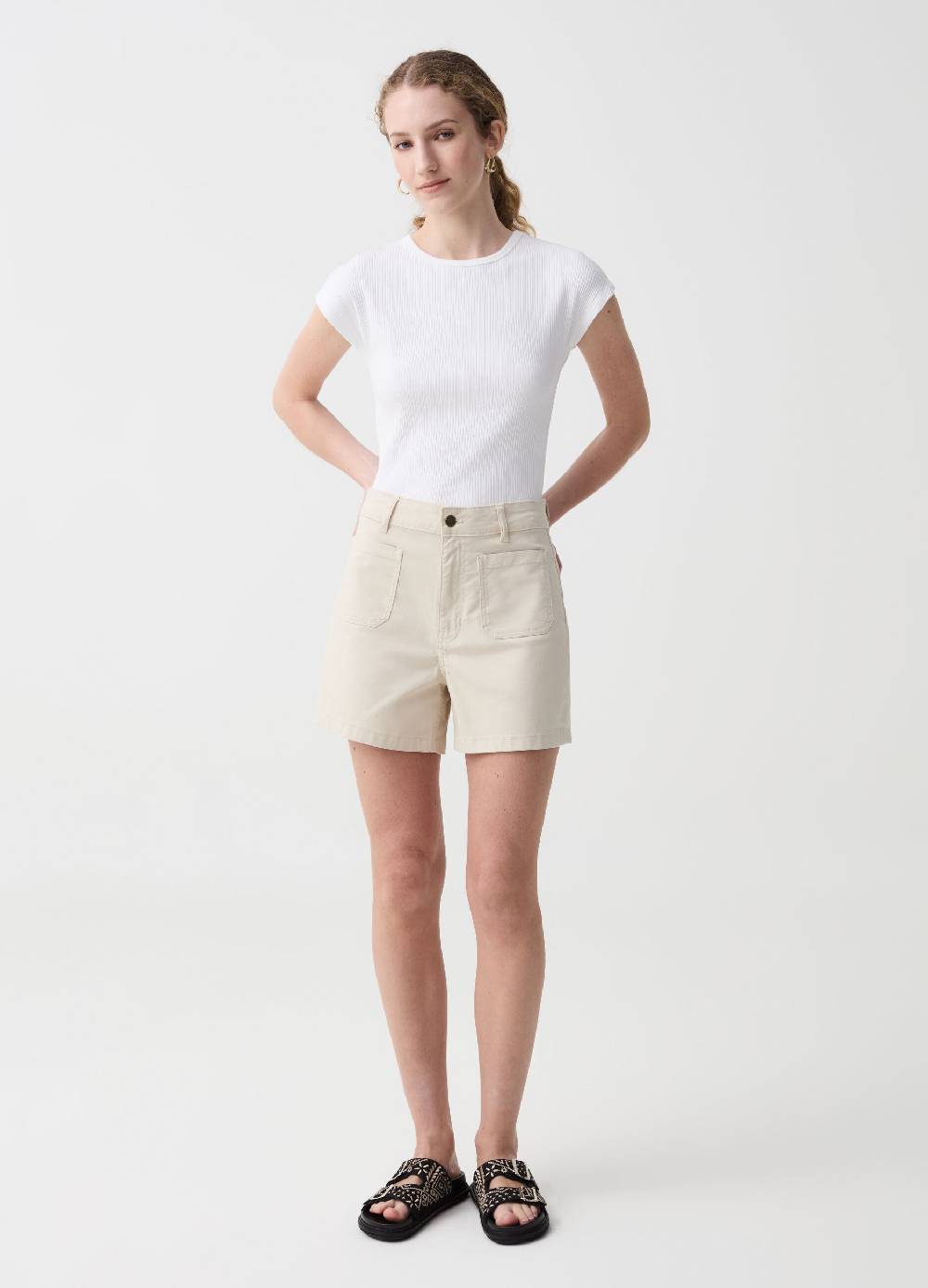 Ovs Shorts in cotone stretch con tasche Vendita calda