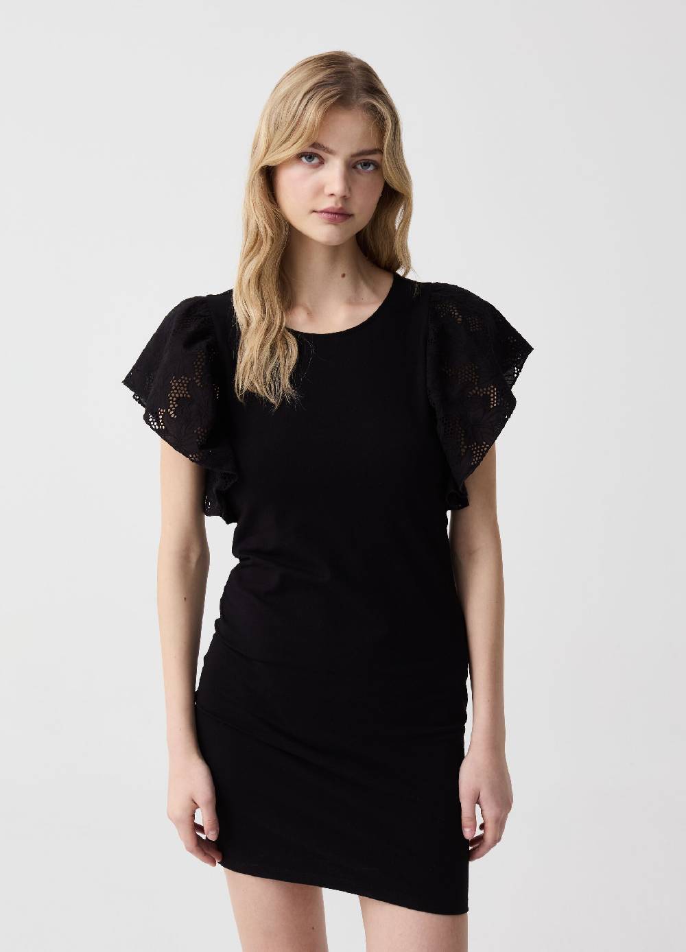 Ovs Abito slim fit con maniche in sangallo Offerte giornaliere