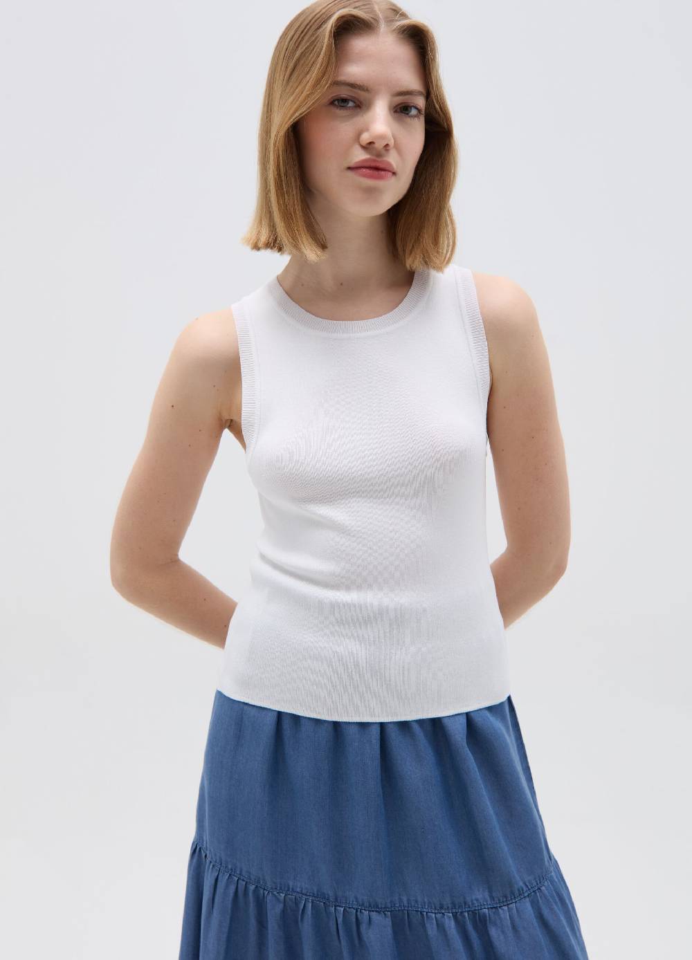 Ovs Tank top in crêpe tinta unita Fino al 60% di sconto