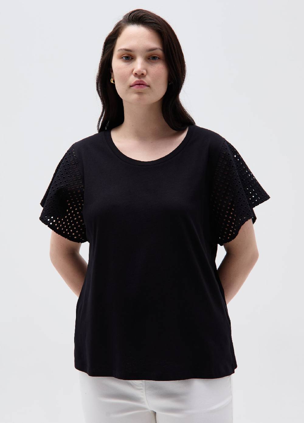 Ovs T-shirt maniche a farfalla in sangallo Curvy Fino al 65% di sconto