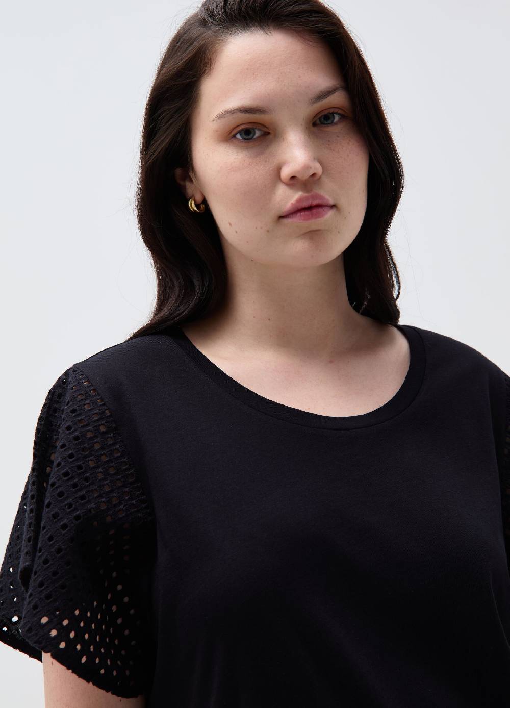 Ovs T-shirt maniche a farfalla in sangallo Curvy Fino al 65% di sconto