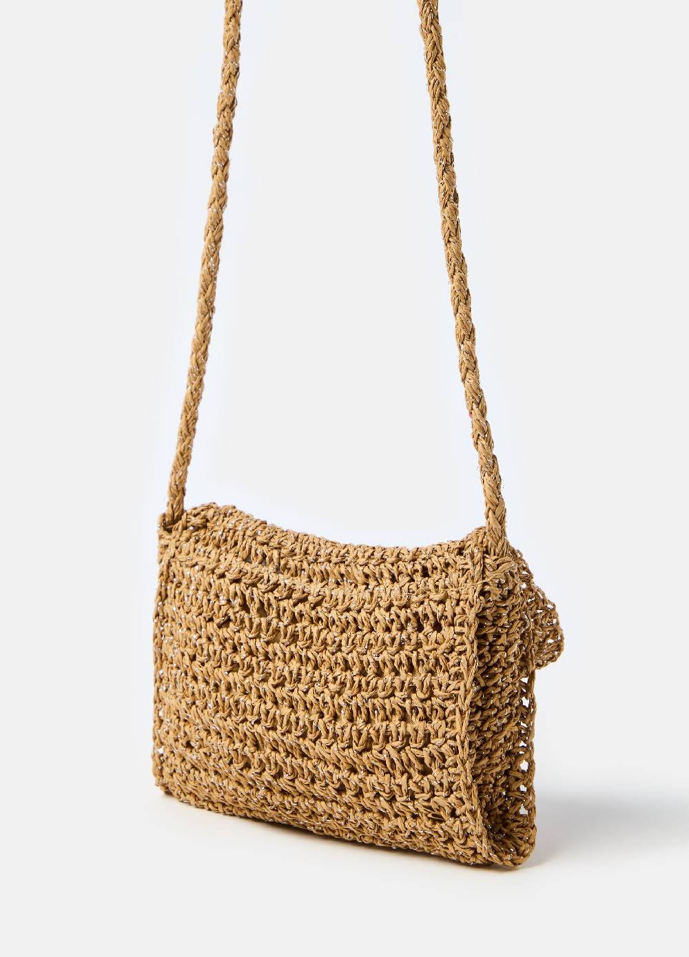 Ovs Borsa in rafia con lavorazione crochet Italy