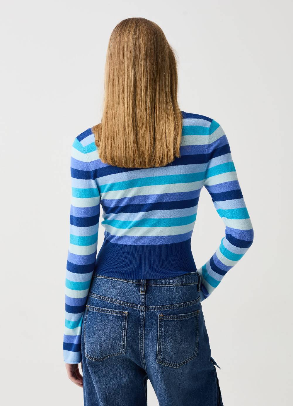 Ovs Pullover a righe con scollo a V In Linea