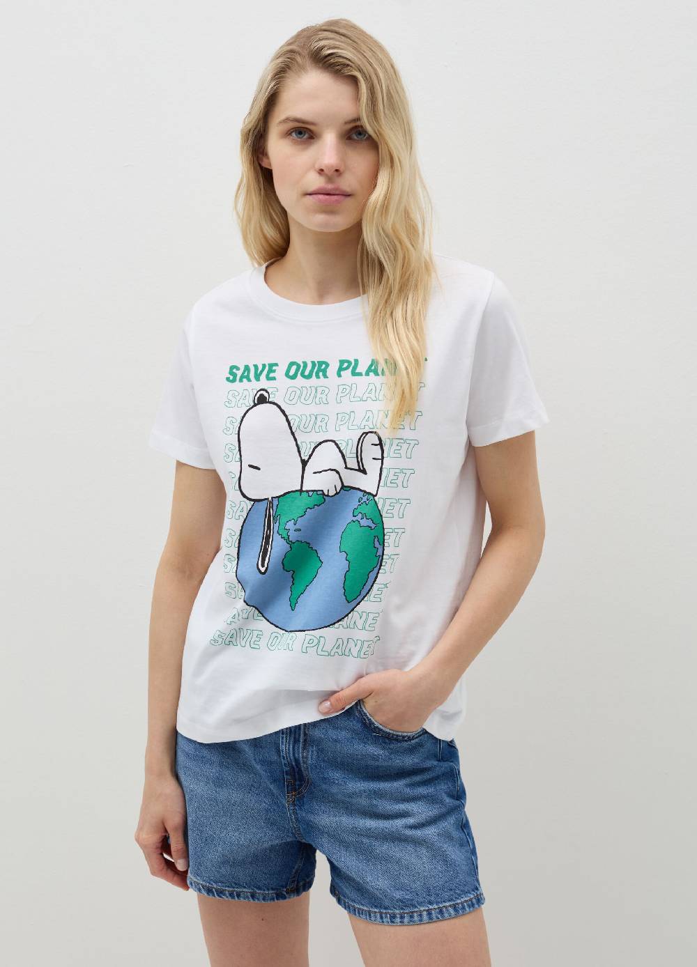 Ovs T-shirt in cotone bio con stampa Snoopy Offerta