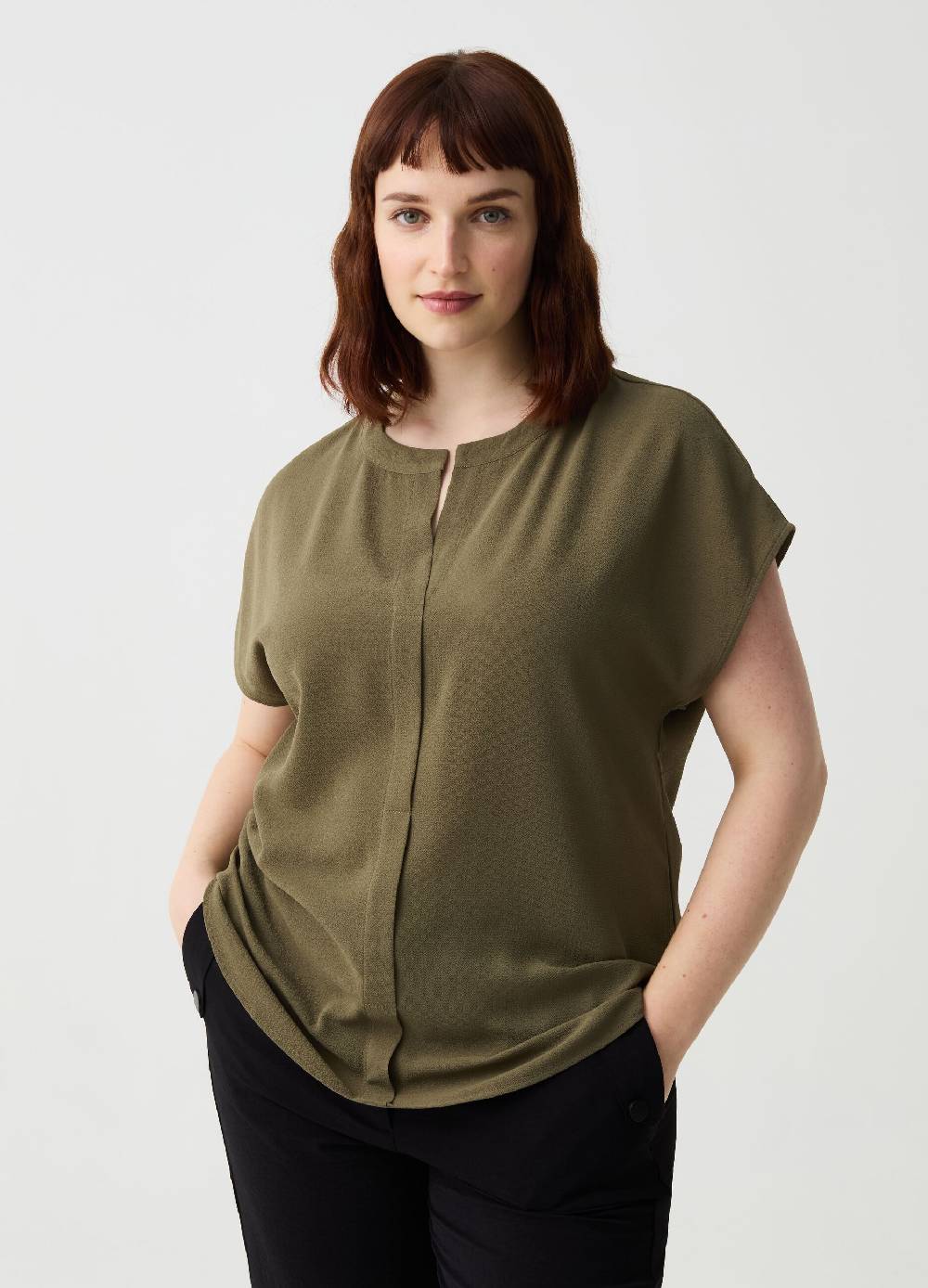 Ovs Blusa in crêpe con pince Curvy Economico