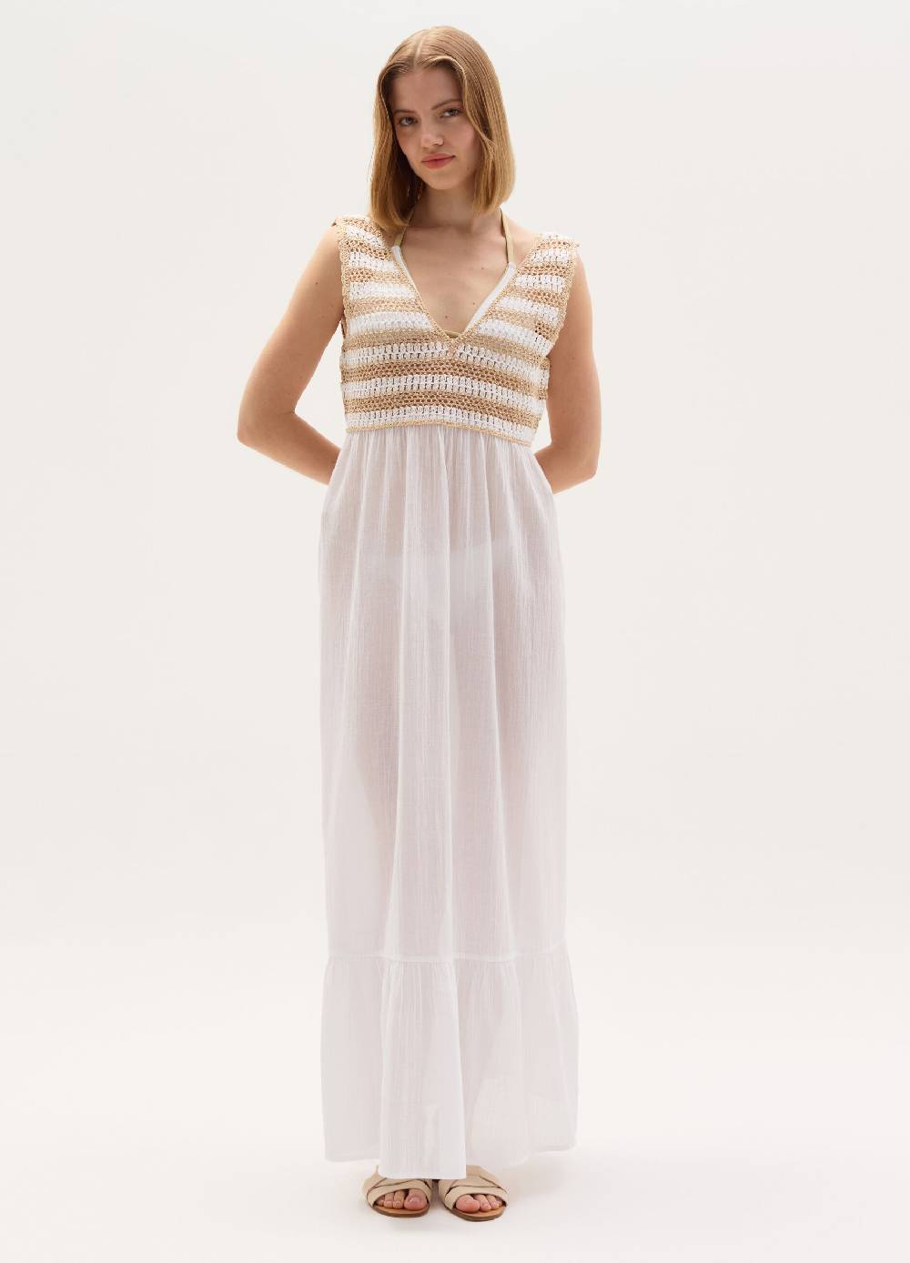 Ovs Abito lungo copri costume con top crochet In Saldo