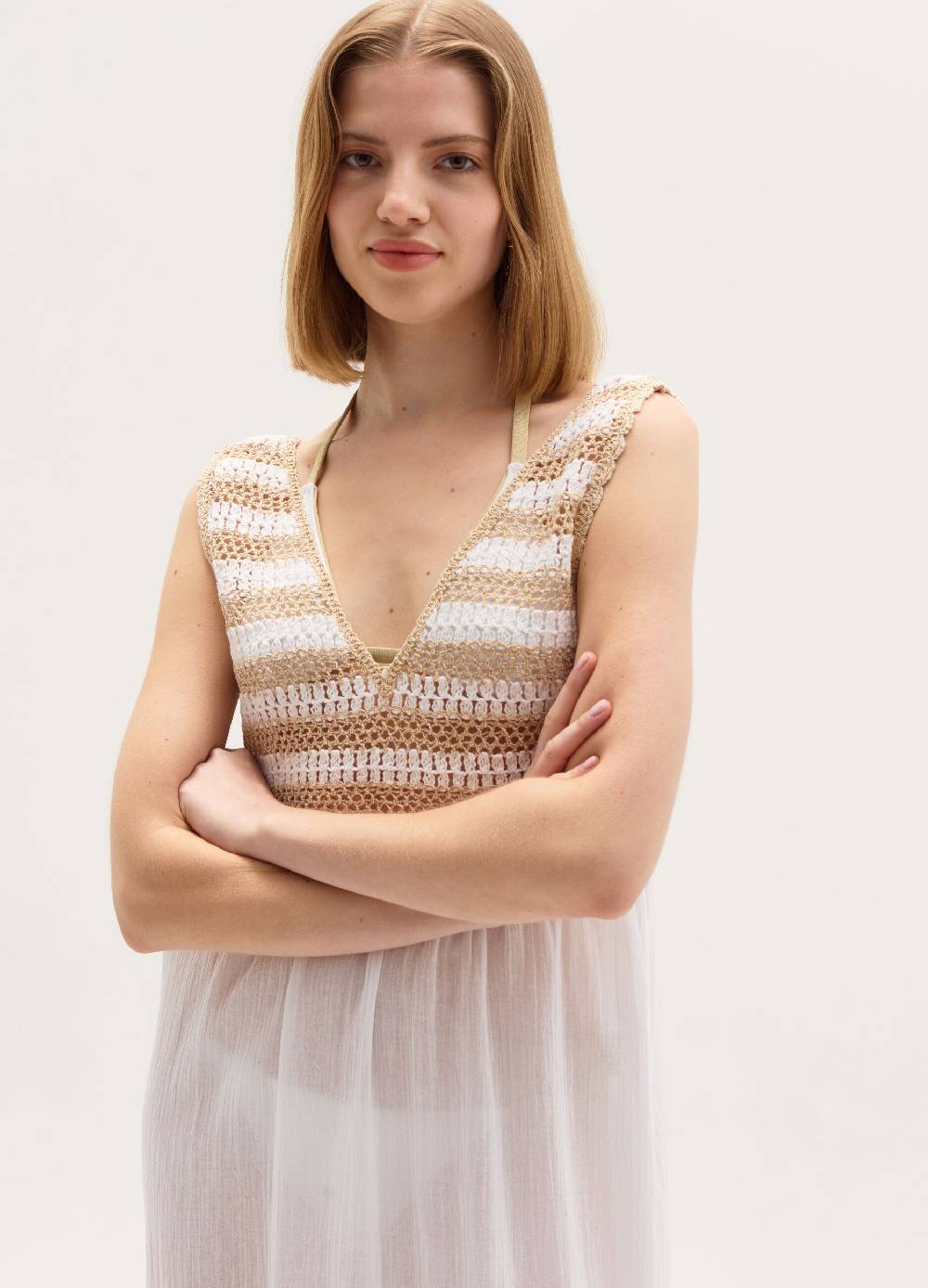 Ovs Abito lungo copri costume con top crochet In Saldo