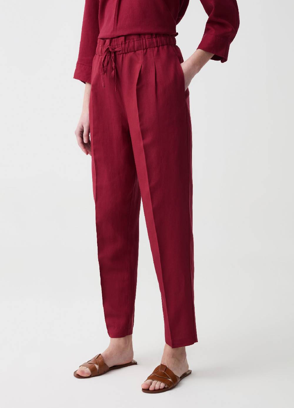 Ovs Pantalone a sigaretta con pinces e coulisse Nuova