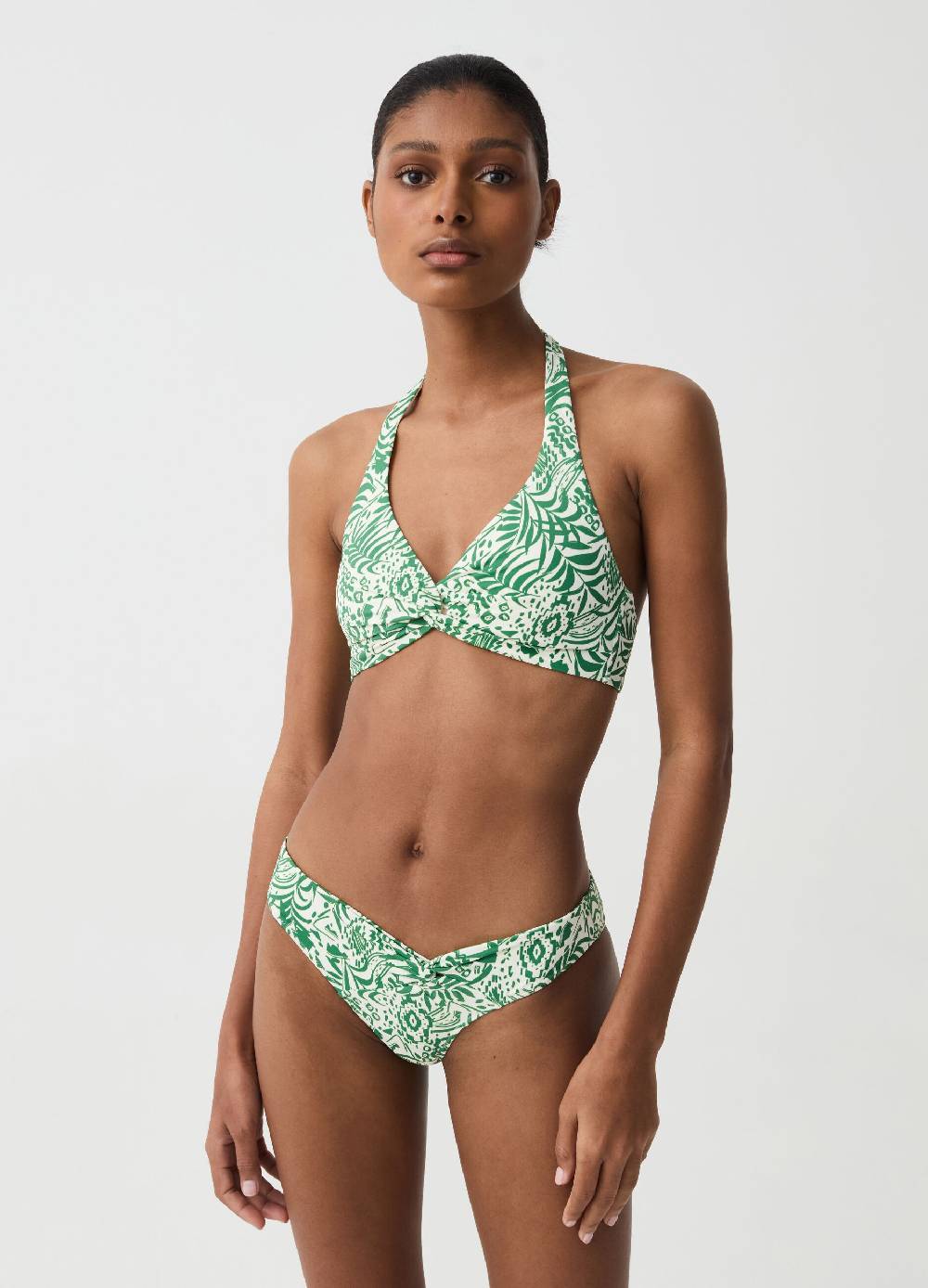 Ovs Top bikini scollo halter stampa foliage Offerta speciale