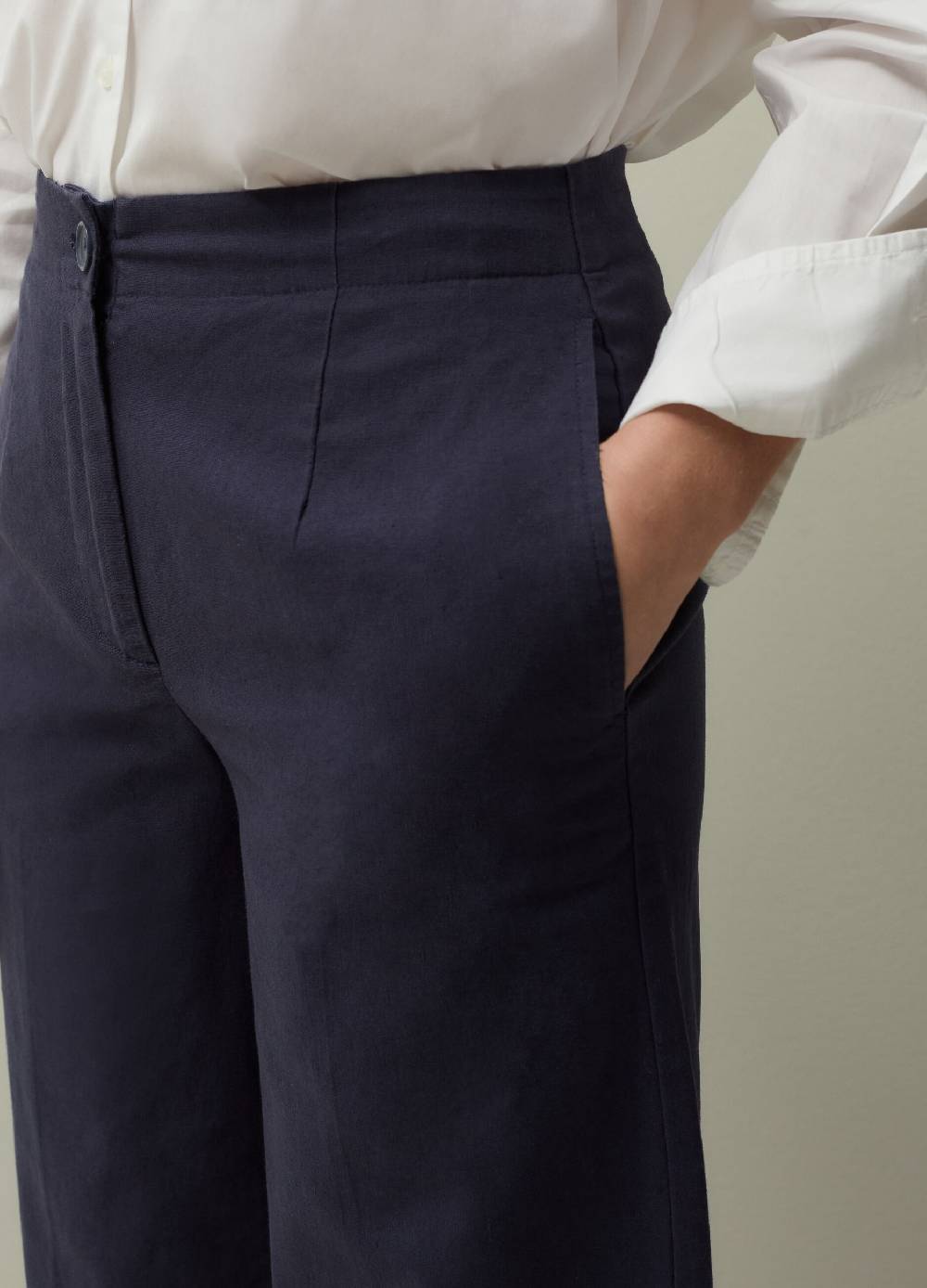 Ovs Pantaloni wide leg in lino e cotone Grande vendita