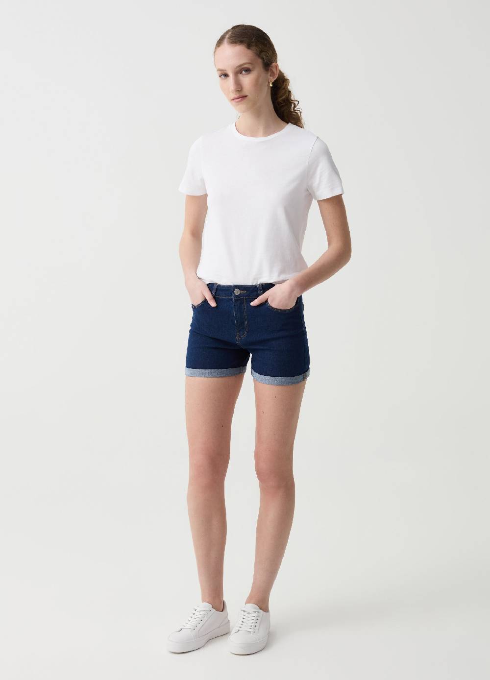 Ovs Shorts in denim con risvolti Shopping online