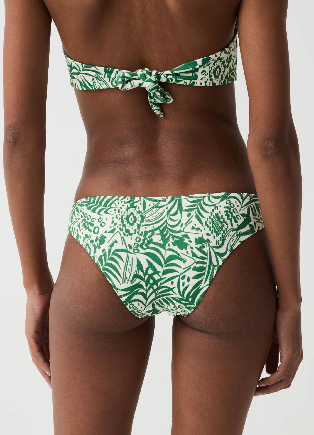 Ovs Slip bikini con nodo stampa foliage Latest fashion