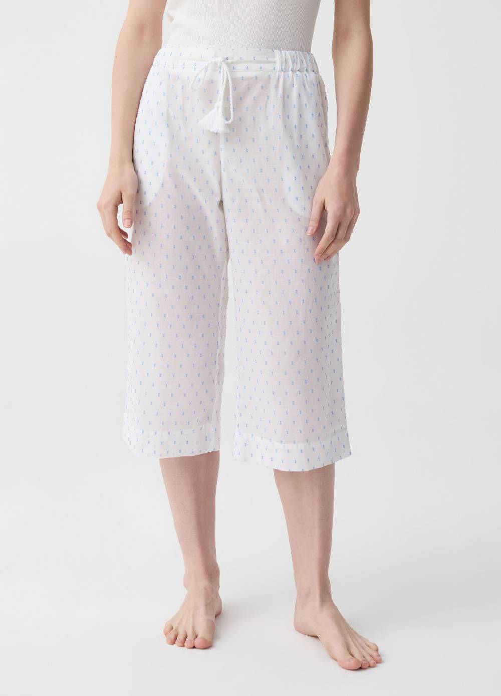 Ovs Pantalone pigiama pinocchietto in cotone dobby Offerte esclusive