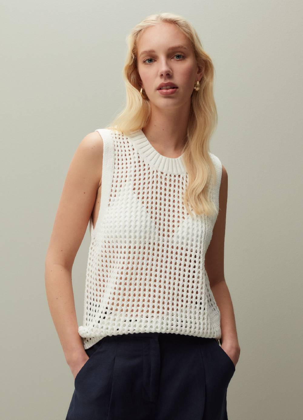 Ovs Tank top in cotone crochet Grandi sconti