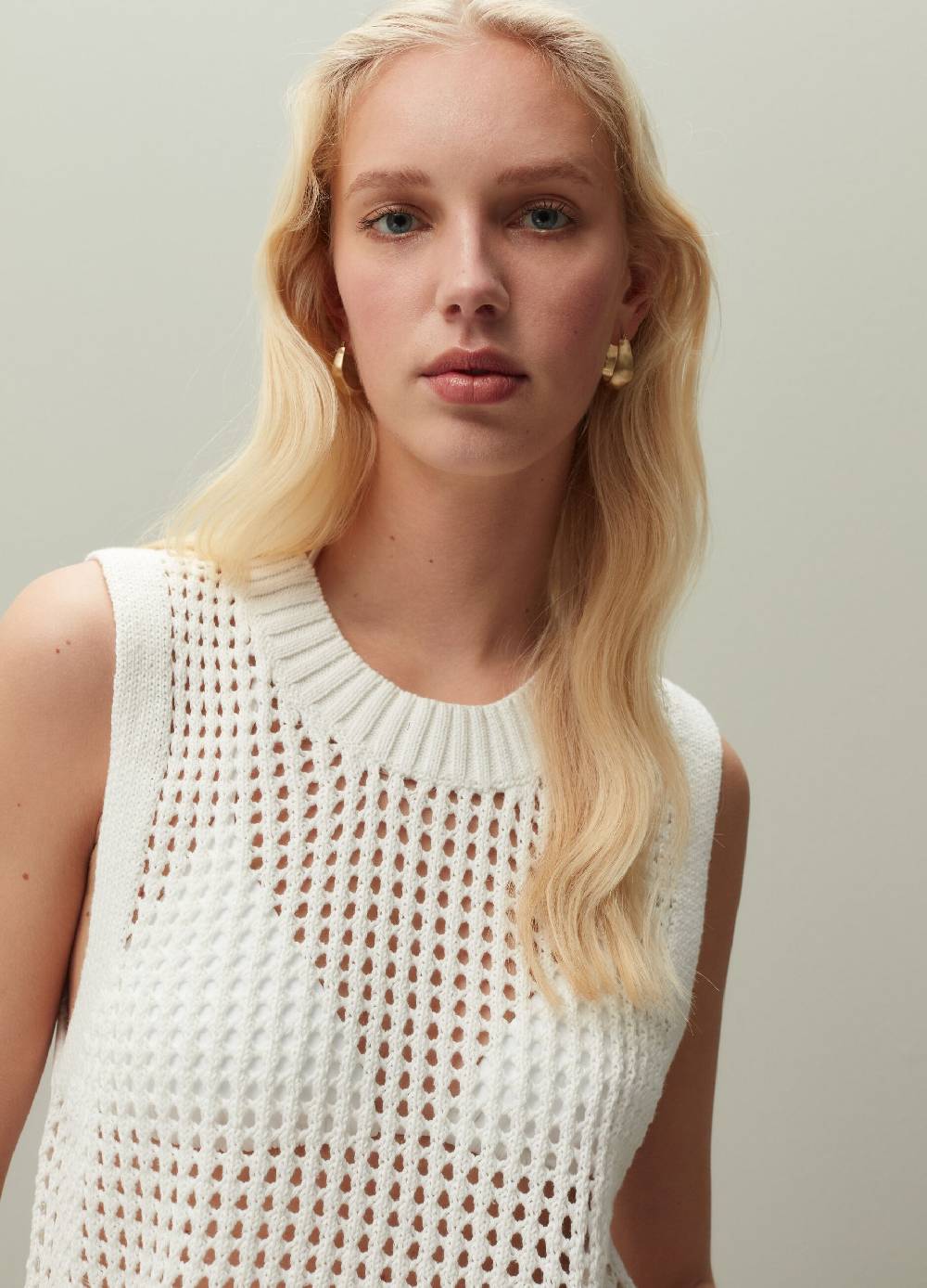 Ovs Tank top in cotone crochet Grandi sconti