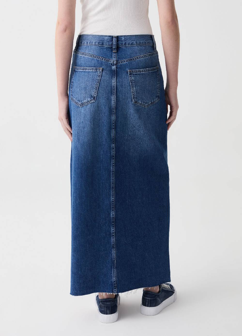Ovs Gonna lunga in denim con orlo a vivo Bestseller
