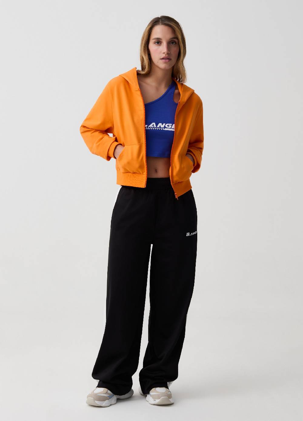Ovs Full-zip cropped in felpa con cappuccio B.ANGEL X MARE FUORI Liquidazione