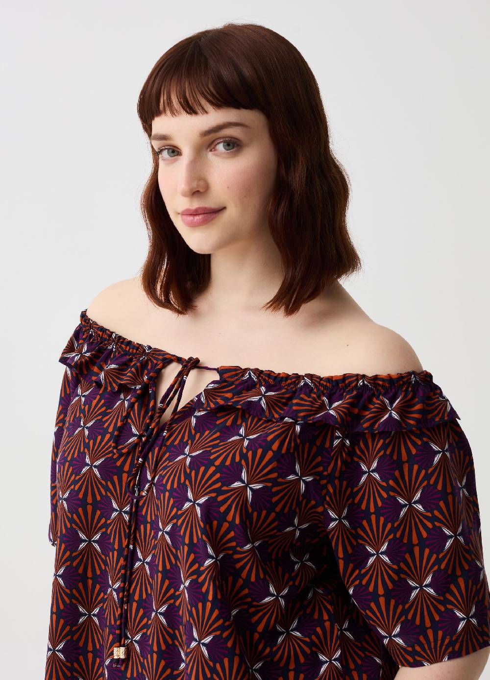 Ovs Blusa con fantasia e spalle scoperte Curvy Offerte giornaliere