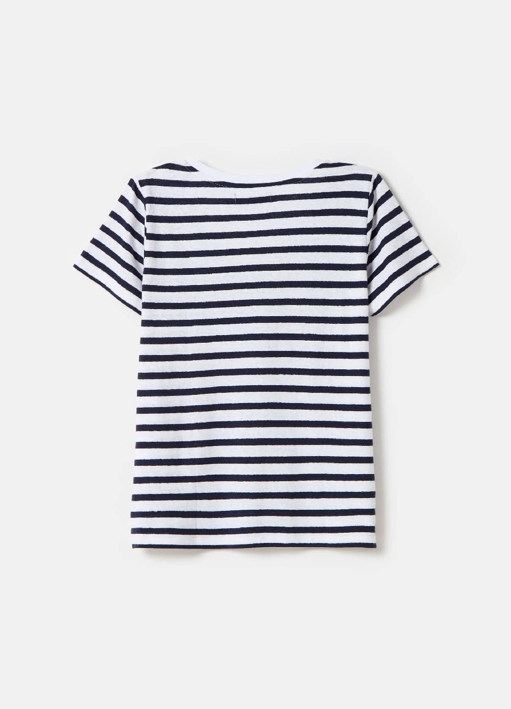 Ovs T-shirt in lino e cotone a righe scollo a V 50% di sconto con spedizione gratuita