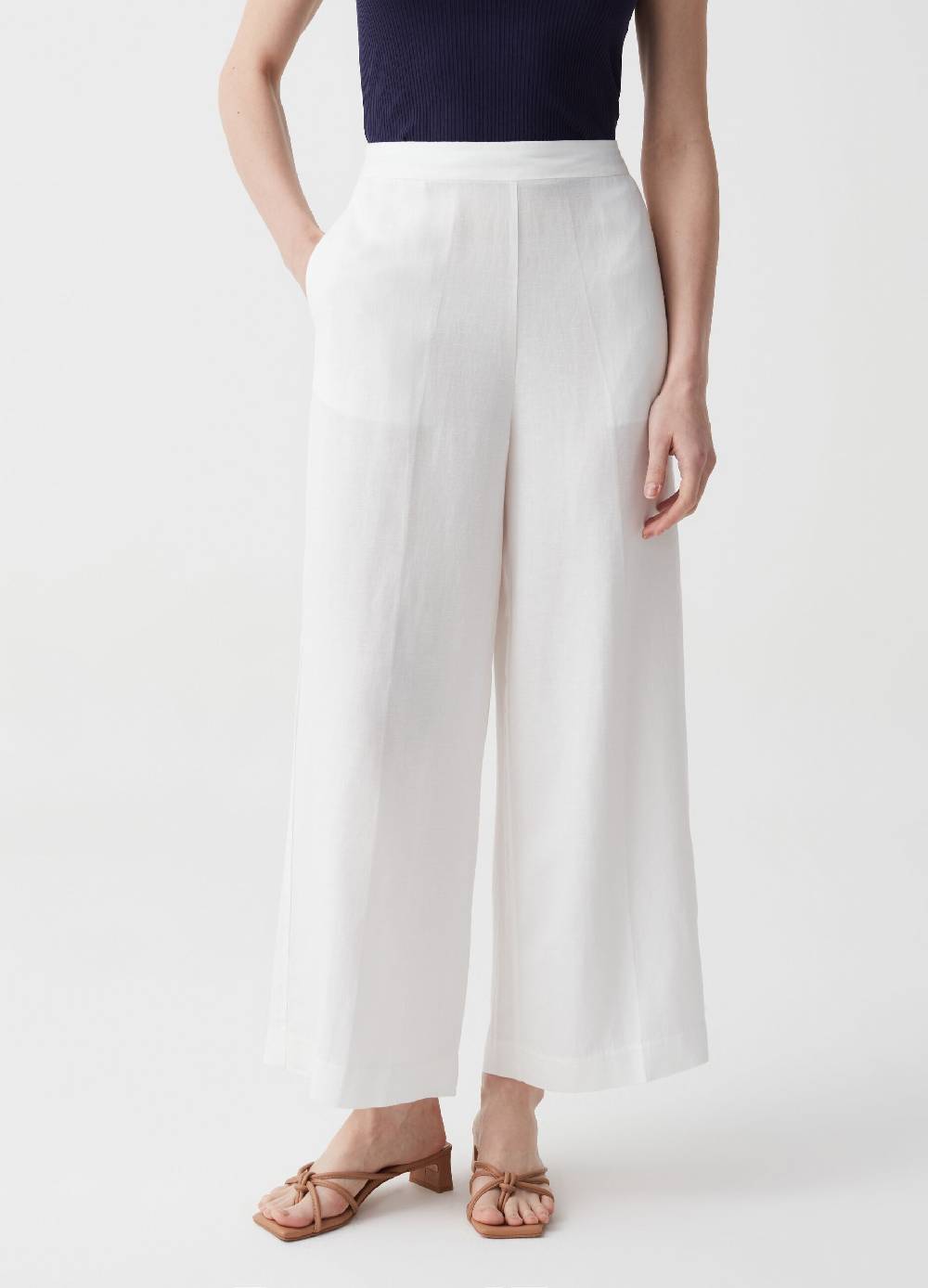 Ovs Pantalone wide leg in lino e viscosa Trasporto libero internazionale