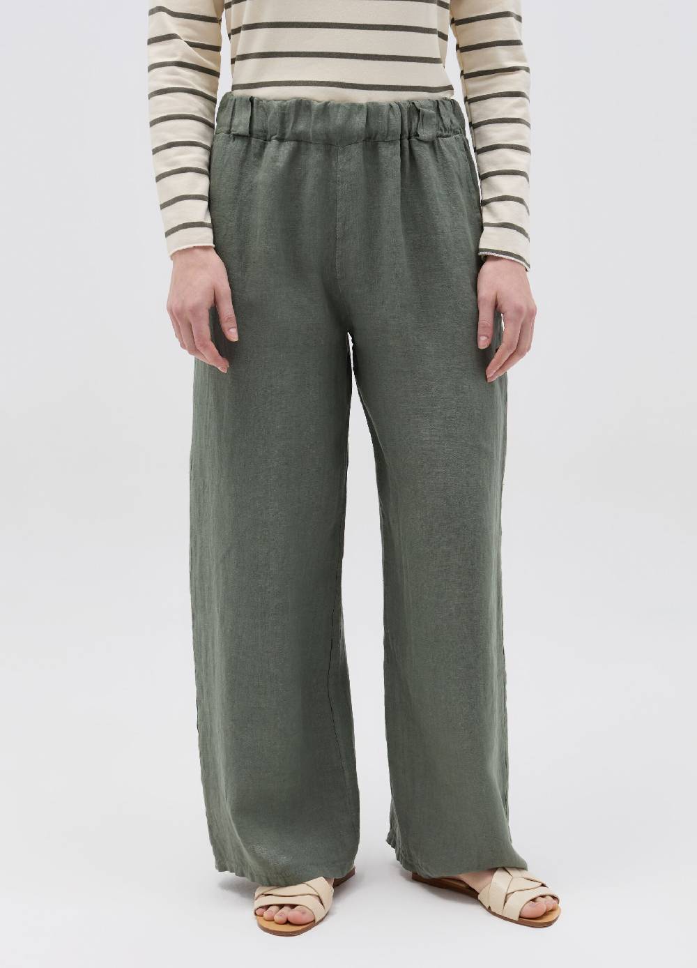 Ovs Pantalone palazzo wide leg in lino Pezzi Unici