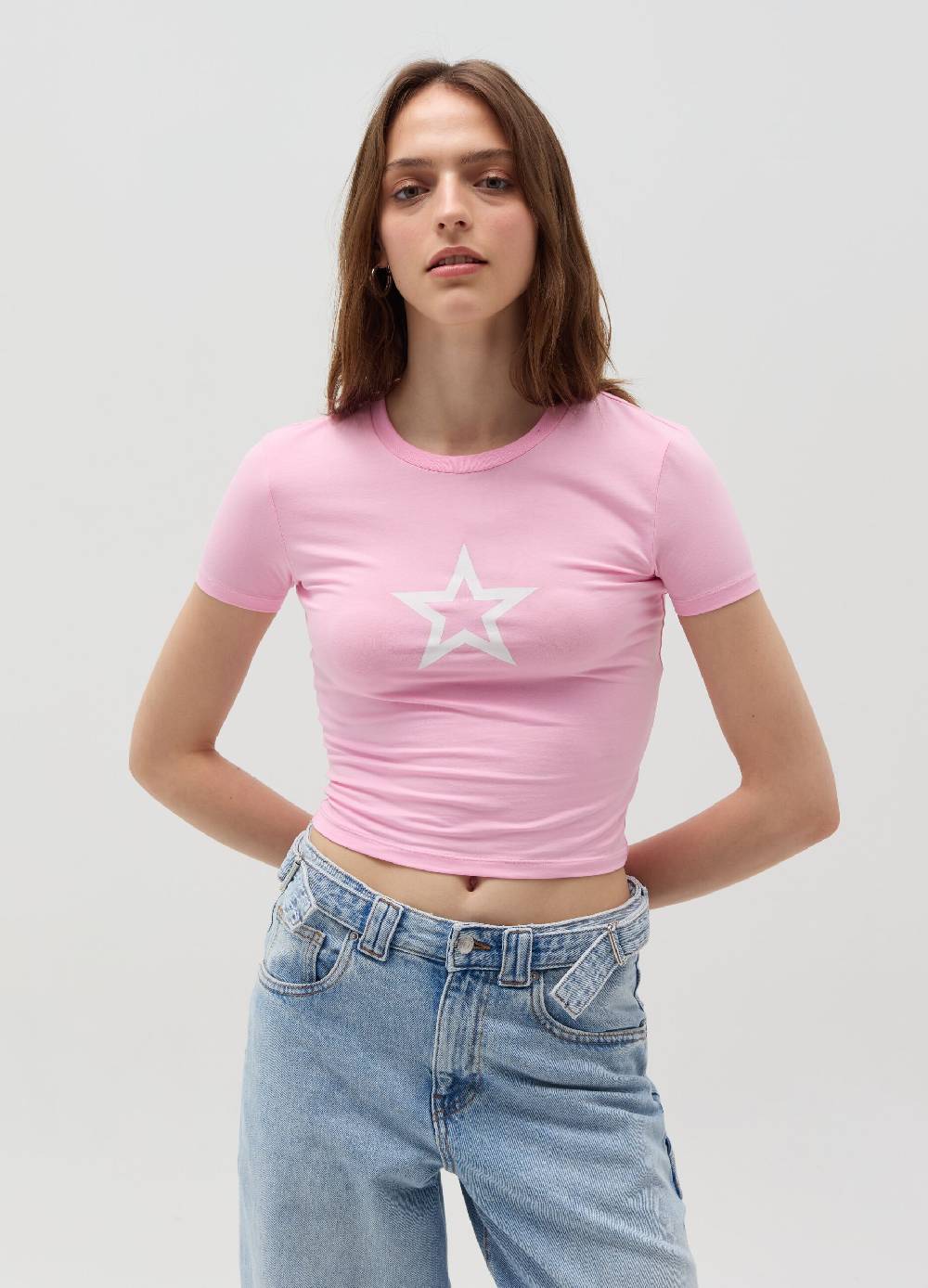 Ovs T-shirt crop con stampa Qualità Garantita