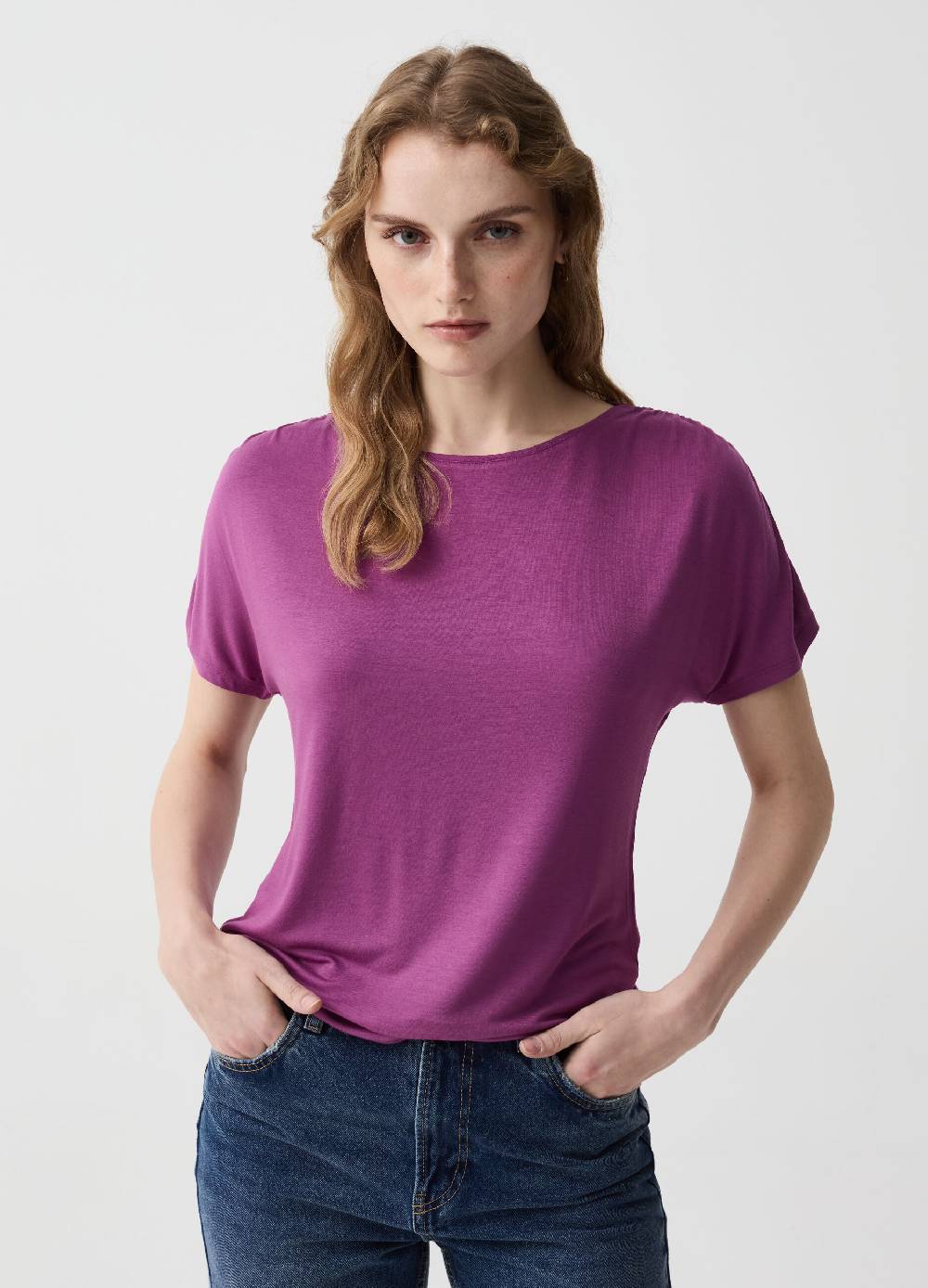 Ovs T-shirt in viscosa stretch con arricciatura Hotsell