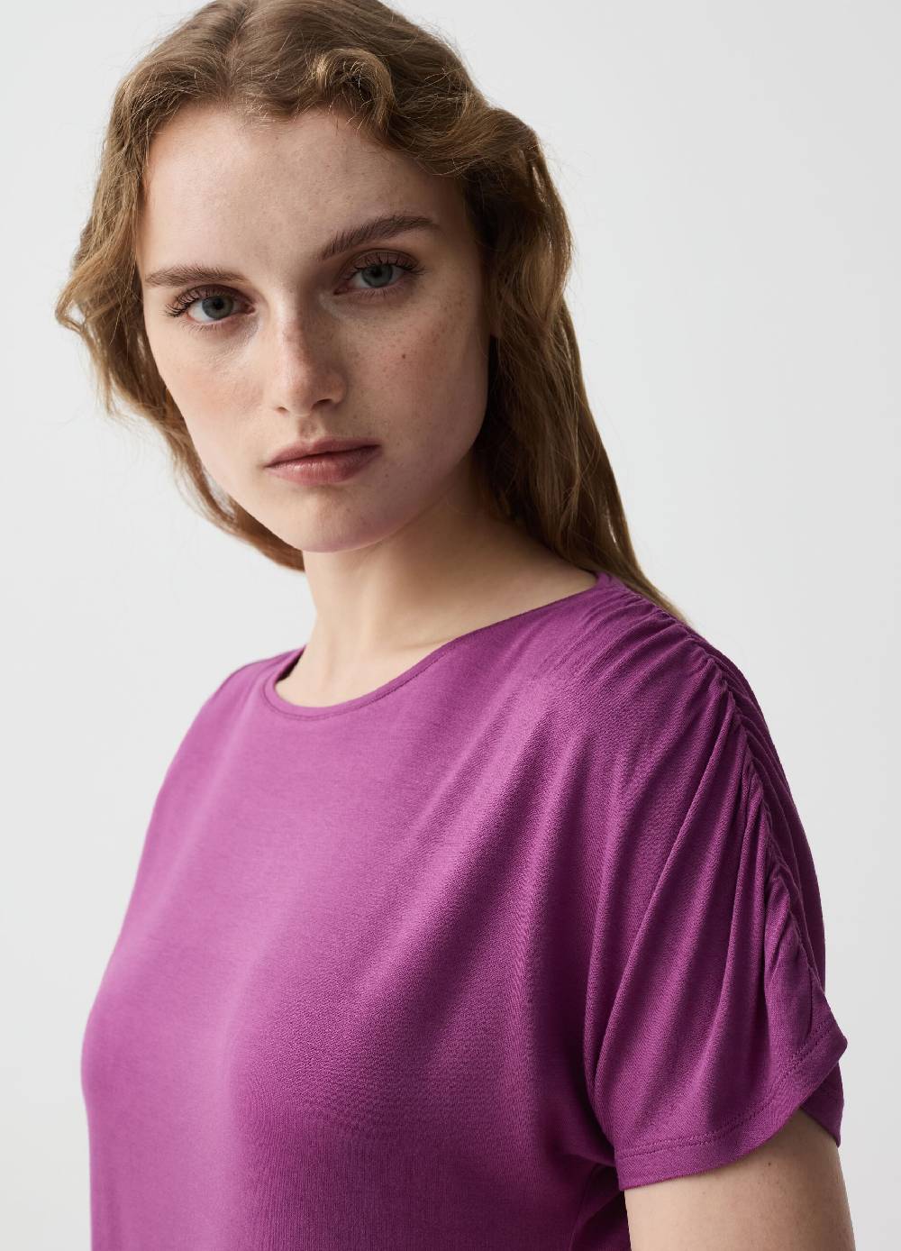Ovs T-shirt in viscosa stretch con arricciatura Hotsell