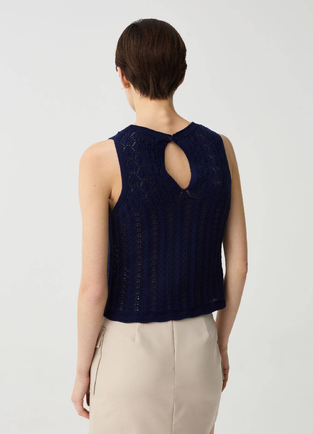 Ovs Tank top crochet yoke con scollo rotondo Negozio