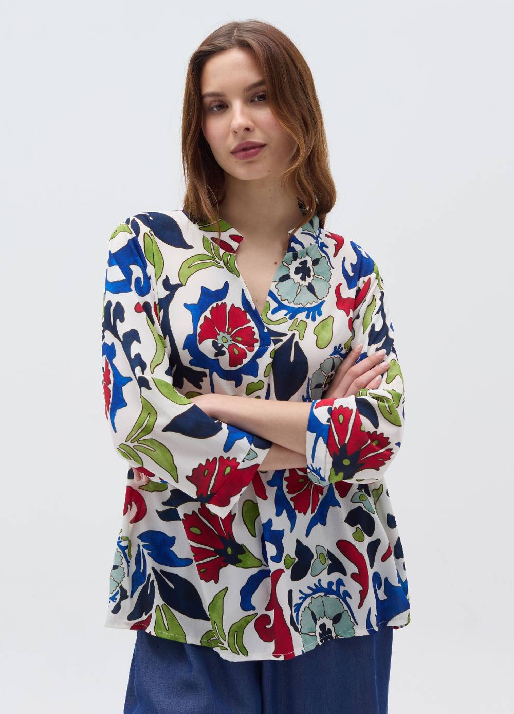 Ovs Blusa stampata con apertura a V Nuova