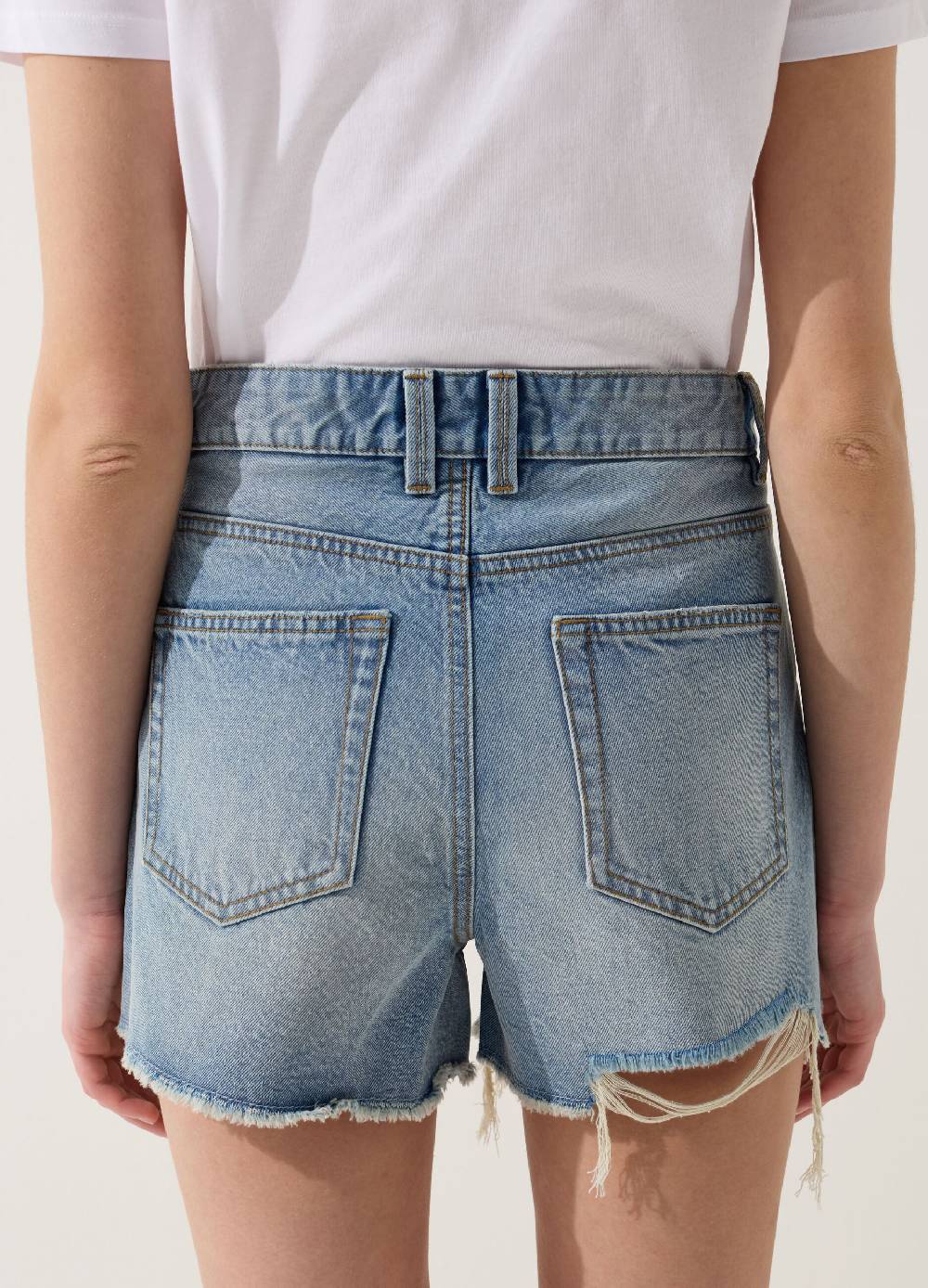 Ovs Shorts in denim con strappi a vita alta Negozio online di fabbrica