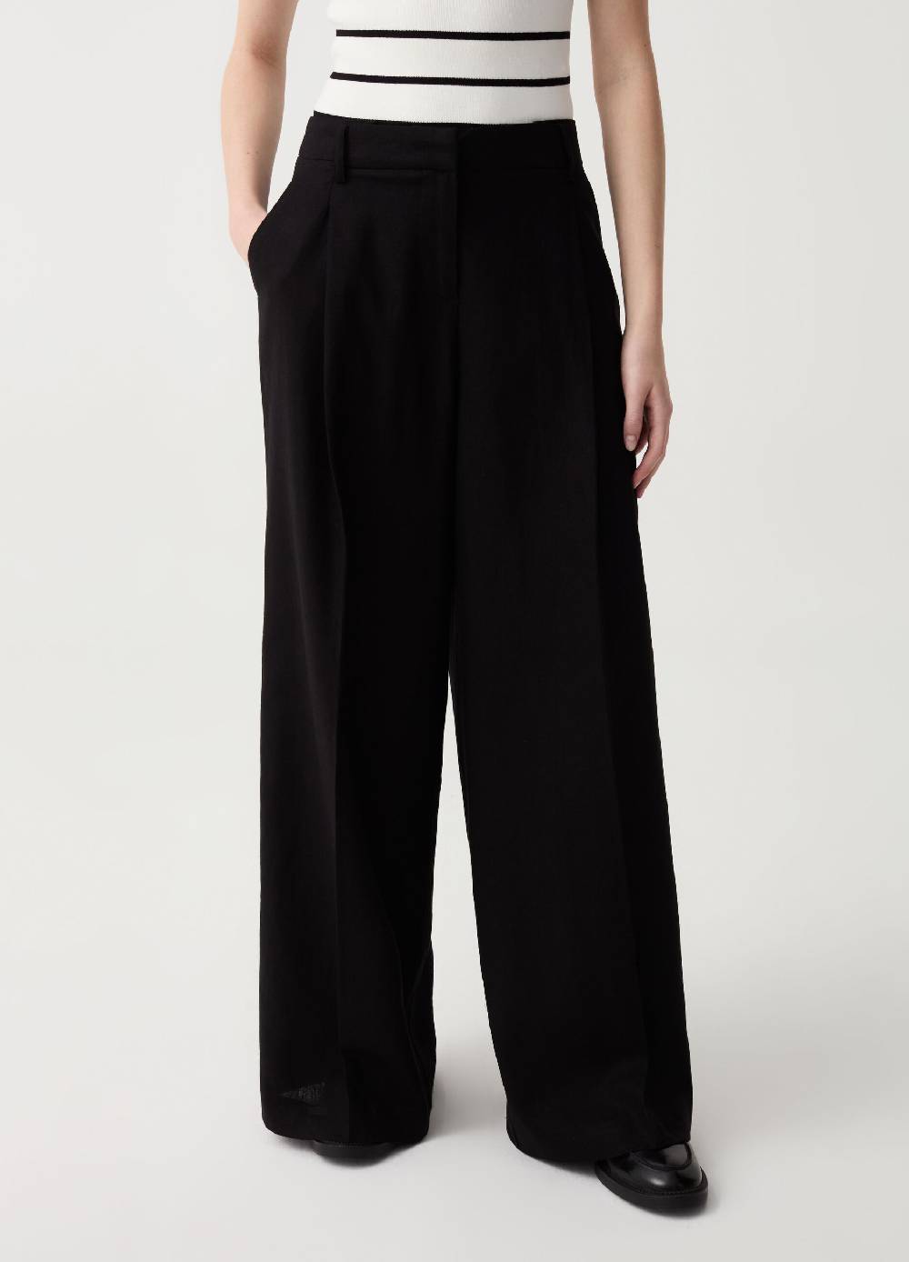 Ovs Pantalone palazzo wide leg con pinces Offerta esclusiva