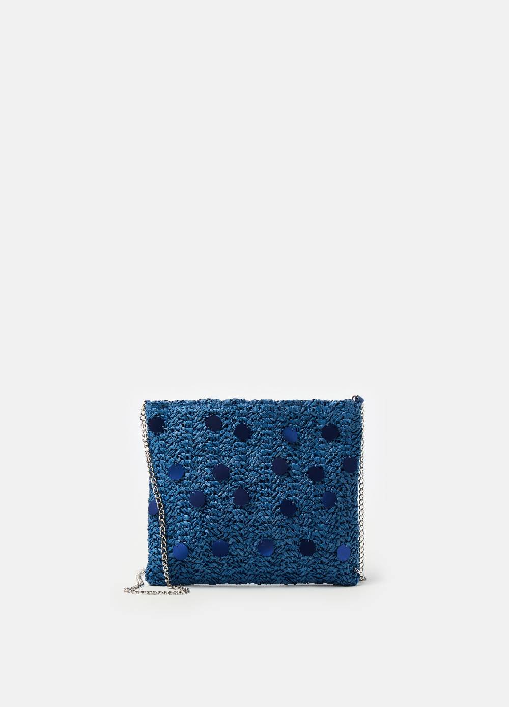 Ovs Pochette in rafia con paillettes Smaltimento dello stoccaggio