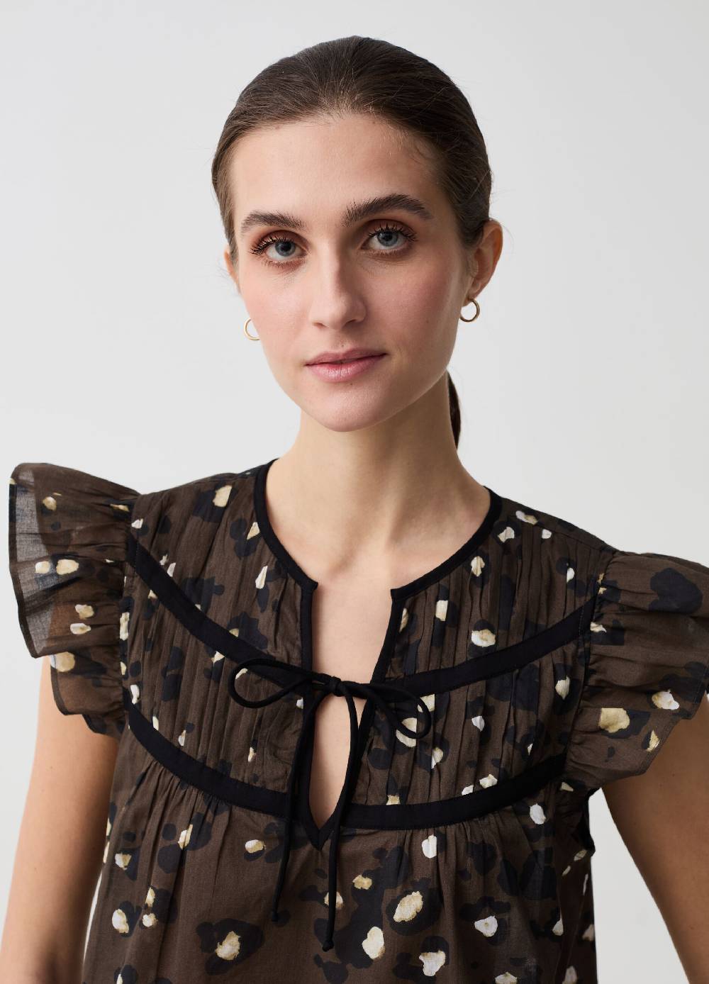 Ovs Blusa stampata in voile con volant Offerte esclusive