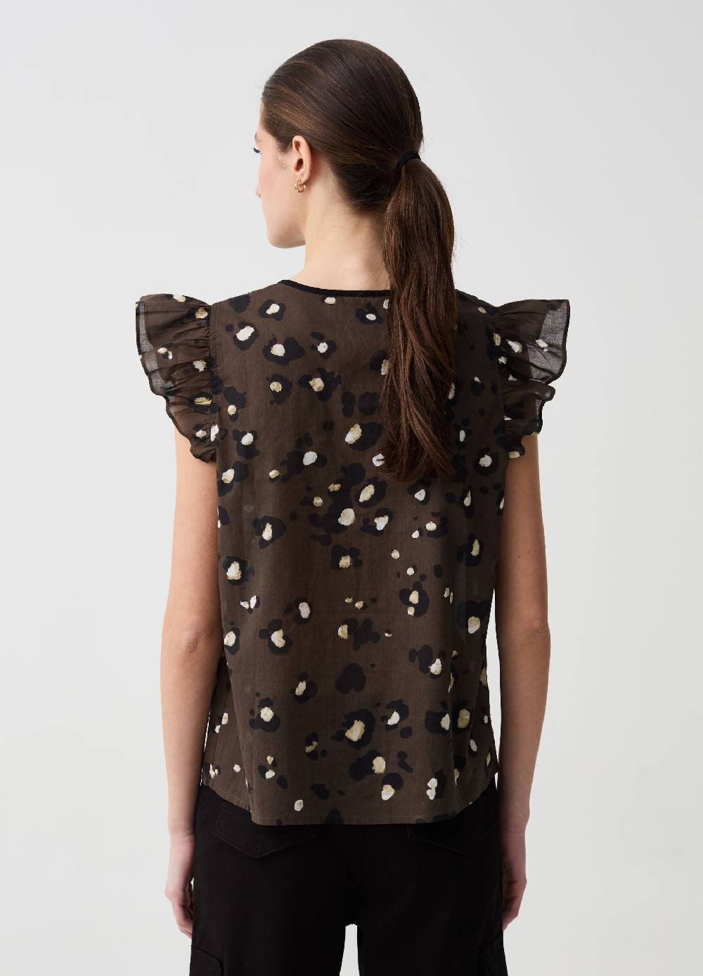 Ovs Blusa stampata in voile con volant Offerte esclusive
