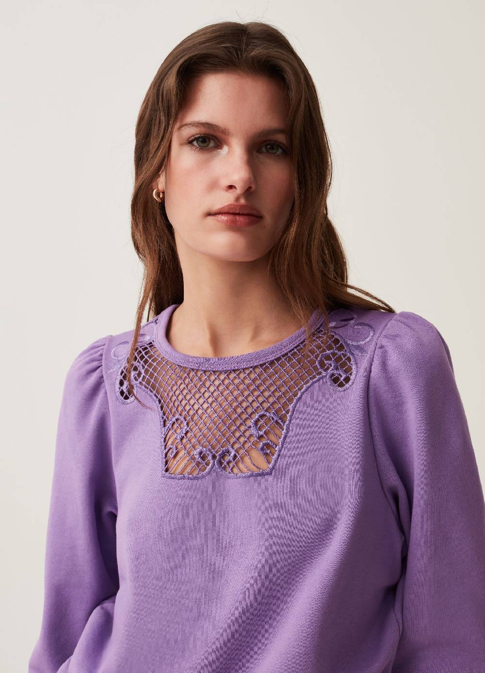 Ovs Felpa girocollo con inserto crochet Enormi risparmi