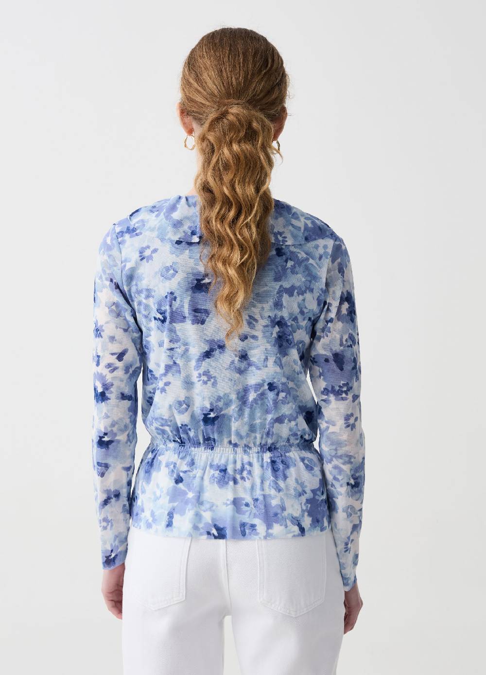 Ovs T-shirt floreale in mesh con volant Offerta speciale della fabbrica