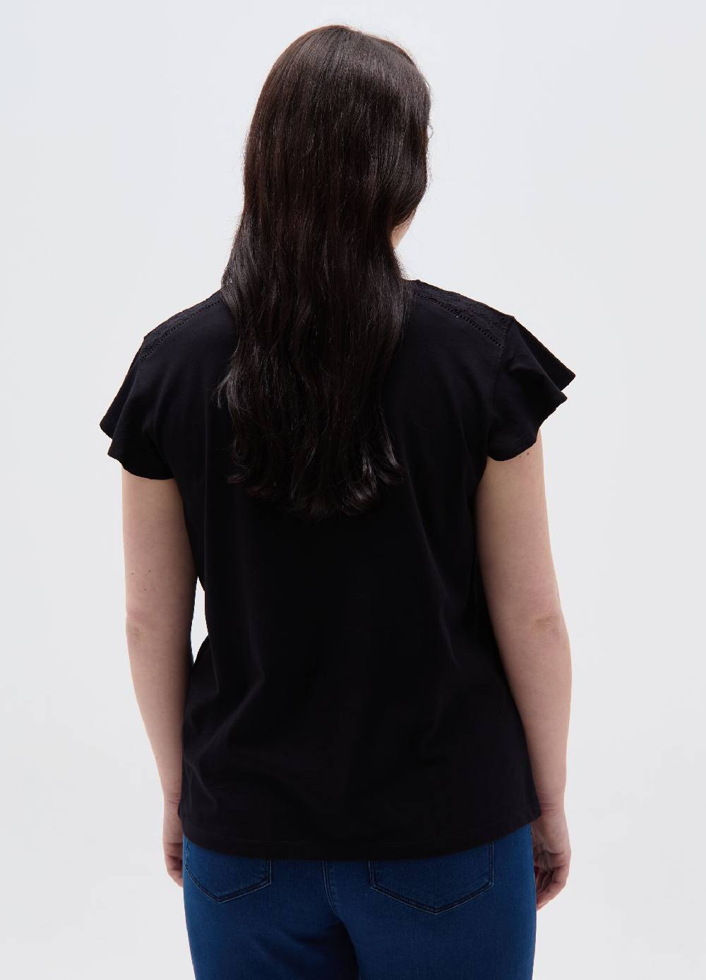 Ovs T-shirt con inserto in sangallo Curvy Trasporto libero internazionale