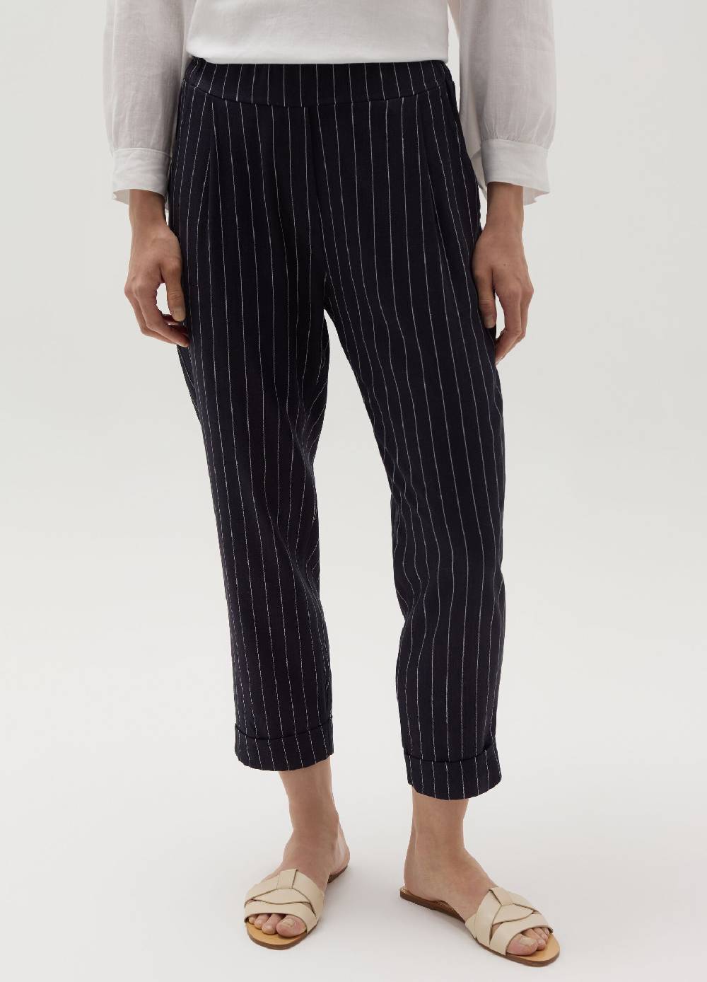 Ovs Pantalone a sigaretta gessato crop Sconti questo mese