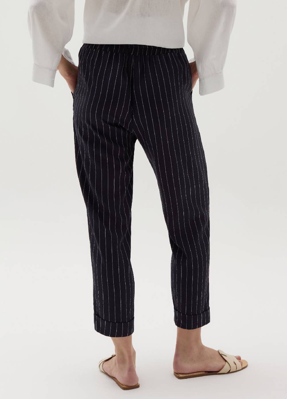 Ovs Pantalone a sigaretta gessato crop Sconti questo mese