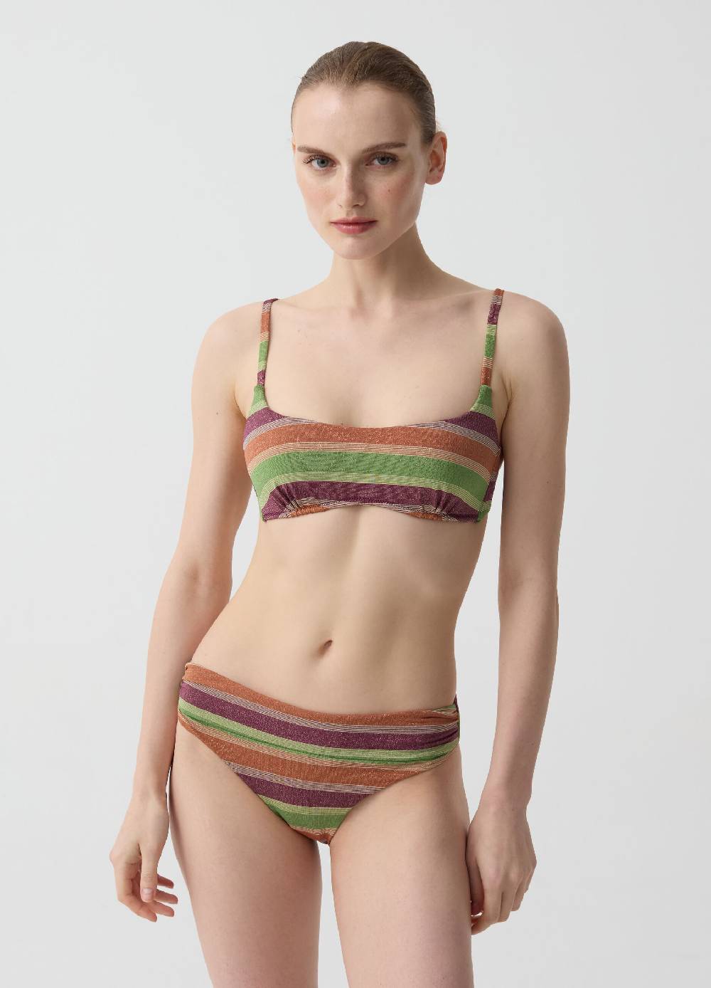 Ovs Top bikini bralette in lurex a righe Spedizione Gratuita